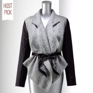 HP🎉Simply Vera Wang Mixed-Media Wool Blend Jacket
